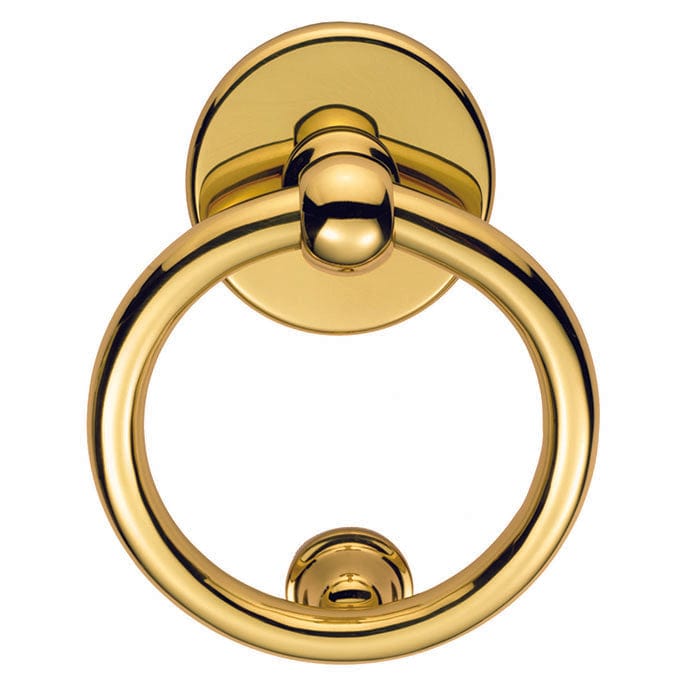 Carlisle Brass Knockers Polished Brass Victorian - Ring Door Knocker 134Mm