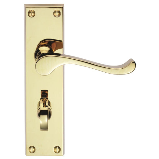 Carlisle Brass Handles Polished Brass Victorian Scroll Lever On Backplate - Bathroom 57Mm C/C 150Mm X 43Mm