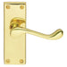 Carlisle Brass Handles Polished Brass Victorian Scroll Lever On Backplate - Latch 118Mm X 43Mm