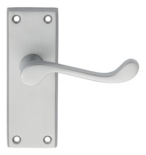 Carlisle Brass Handles Polished Chrome Victorian Scroll Lever On Backplate - Latch (Contract Range) 120Mm X 40Mm