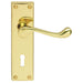 Carlisle Brass Handles Polished Brass Victorian Scroll Lever On Backplate - Lock 57Mm C/C 150Mm X 43Mm