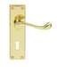 Carlisle Brass Handles Polished Brass Victorian Scroll Lever On Backplate - Lock 57Mm C/C (Contract Range) 155Mm X 40Mm