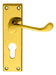 Carlisle Brass Handles Polished Brass Victorian Scroll Lever On Backplate - Lock Euro Profile 47.5Mm C/C 150Mm X 43Mm