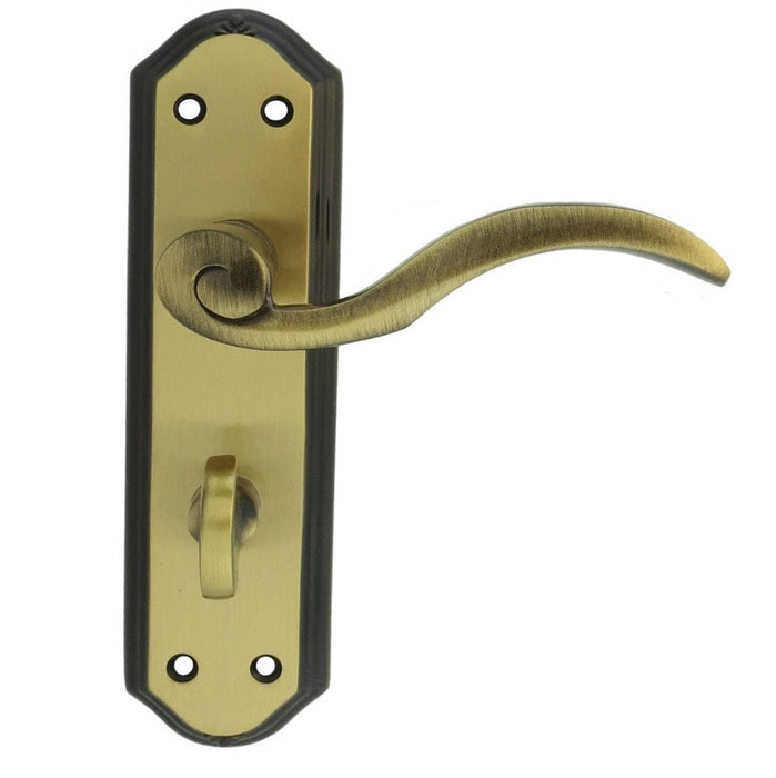 Carlisle Brass Handles Florentine Bronze Wentworth Lever On Backplate - Bathroom 57Mm C/C 180Mm X 48Mm