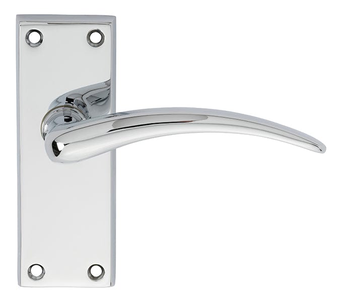 Carlisle Brass Handles Polished Chrome Wing Lever On Backplate - Latch