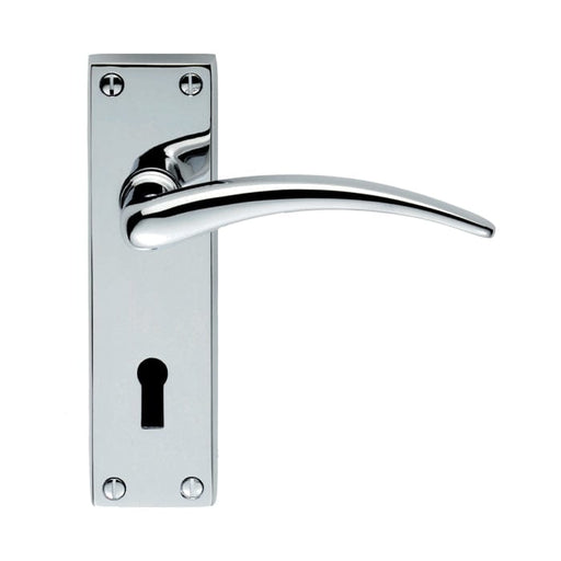 Carlisle Brass Handles Polished Chrome Wing Lever On Backplate - Lock 57Mm C/C