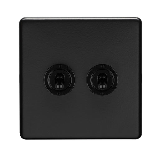 Eurolite Switches Matt Black 2 Gang 10Amp 2Way Toggle Switch - Matt Black