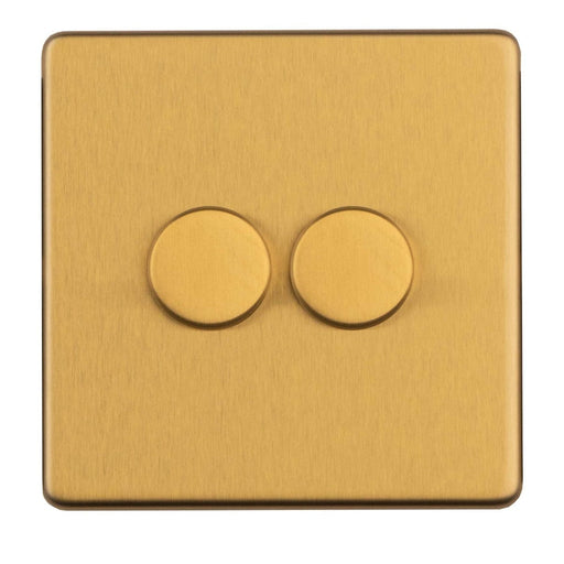 Eurolite Switches Satin Brass 2 Gang Dimmer - Satin brass