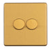 Eurolite Switches Satin Brass 2 Gang Dimmer - Satin brass