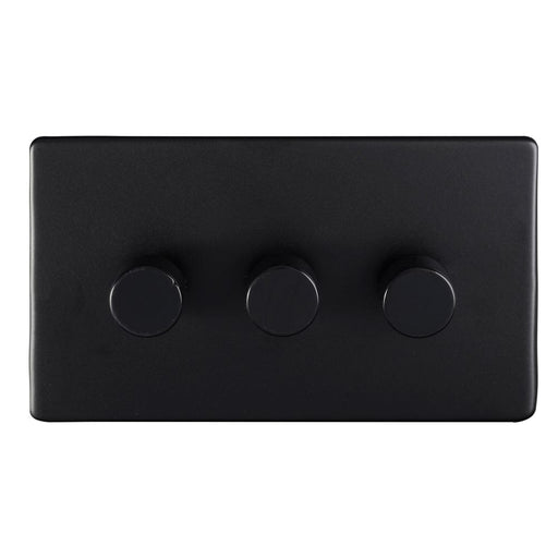 Eurolite Switches Matt Black 3 Gang Dimmer - Matt Black