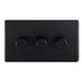 Eurolite Switches Matt Black 3 Gang Dimmer - Matt Black