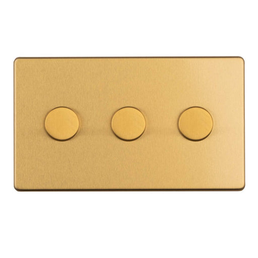 Eurolite Switches Satin Brass 3 Gang Dimmer - Satin brass