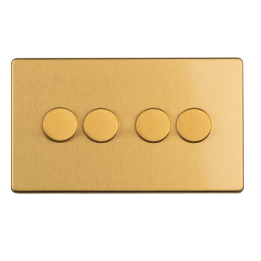 Eurolite Switches Satin Brass 4 Gang Dimmer - Satin brass