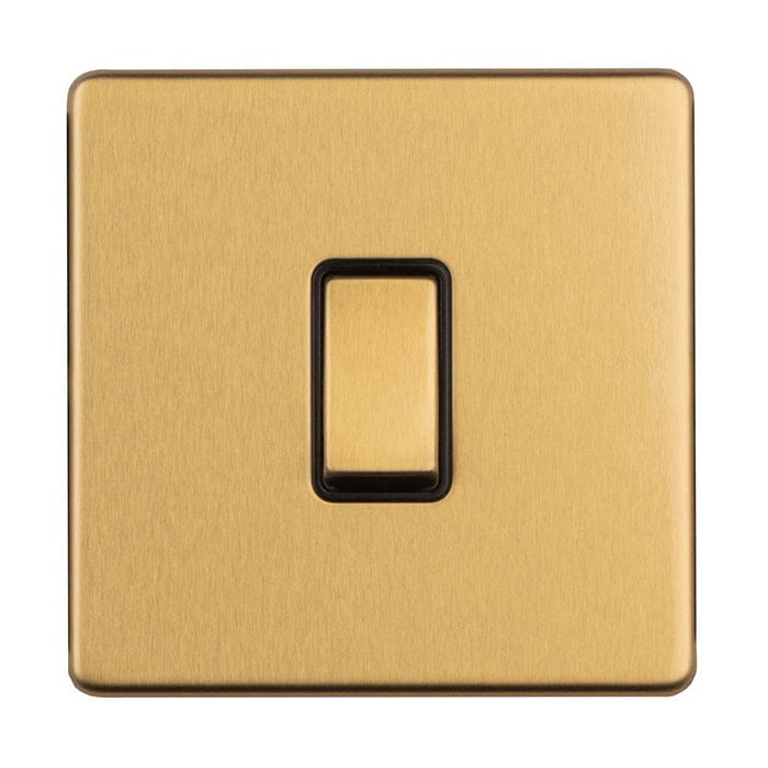 Eurolite Switches Satin Brass Concealed 3mm 1 Gang 10Amp 2 Way Switch - Satin Brass