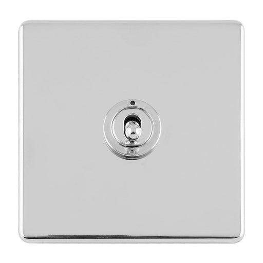 Eurolite Switches Polished Chrome Concealed 3mm 1 Gang 10Amp 2Way Toggle Switch Polished Chrome Plate - Polished Chrome