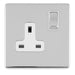 Eurolite Plug Sockets Polished Chrome Concealed 3mm 1 Gang 13Amp Dp Switched Socket - Polished Chrome