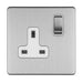 Eurolite Plug Sockets Stainless Steel Concealed 3mm 1 Gang 13Amp Dp Switched Socket - Stainless Steel