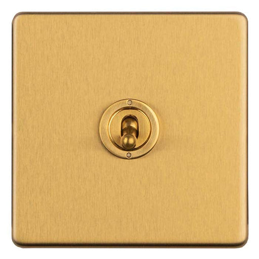 Eurolite Switches Satin Brass Concealed 3mm 1 Gang 2 Way Toggle Switch - Satin Brass