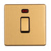 Eurolite Plug Sockets Satin Brass Concealed 3mm 1 Gang 20Amp Switched Socket With Neon Indicator - Satin Brass