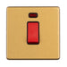 Eurolite Switches Satin Brass Concealed 3mm 1 Gang 45 Amp Switch With Neon Indicator - Satin Brass