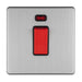 Eurolite Switches Stainless Steel Concealed 3mm 1 Gang 45Amp Dp Switch With Neon - Stainless Steel