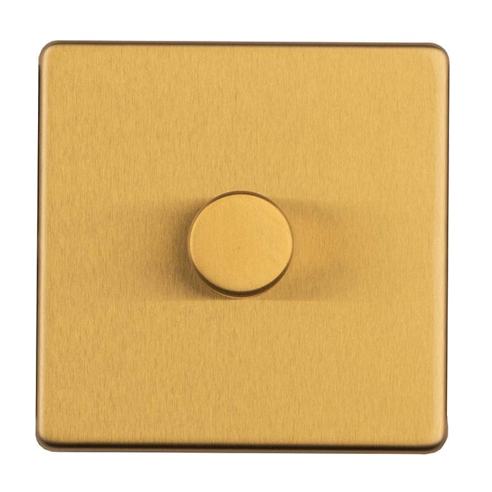 Eurolite Switches Satin Brass Concealed 3mm 1 Gang Dimmer - Satin Brass