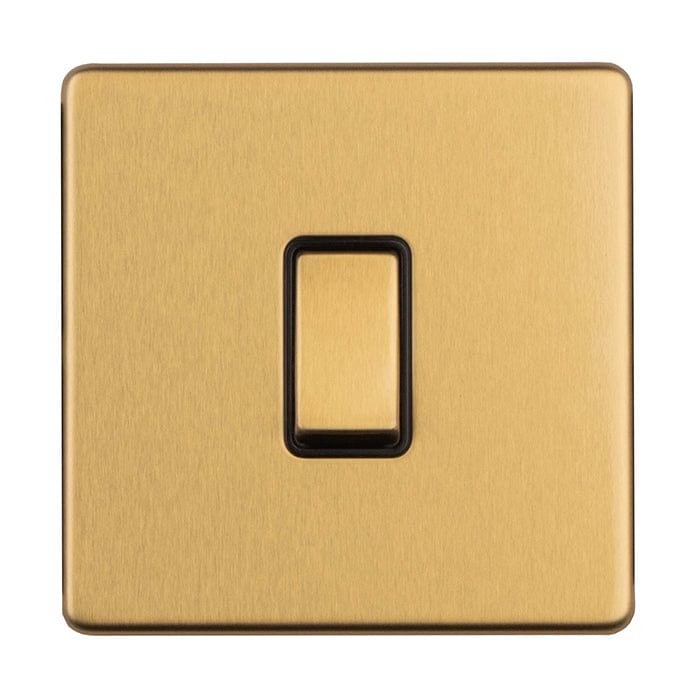 Eurolite Switches Satin Brass Concealed 3mm 1 Gang Intermediate Switch - Satin Brass