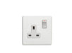 Eurolite Switches Matt White Concealed 3mm 1 Gang Socket - Matt White