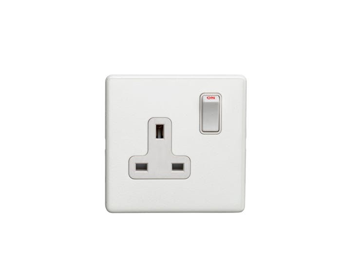 Eurolite Switches Matt White Concealed 3mm 1 Gang Socket - Matt White