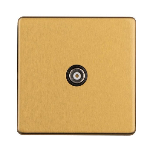 Eurolite Switches Satin Brass Concealed 3mm 1 Gang Tv Socket - Satin Brass