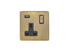 Eurolite Plug Sockets Antique Brass Concealed 3mm 1 Gang Usb Socket - Antique Brass