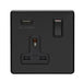 Eurolite Plug Sockets Matt Black Concealed 3mm 1 Gang Usb Socket - Matt Black