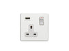 Eurolite Plug Sockets Matt White Concealed 3mm 1 Gang Usb Socket - Matt White