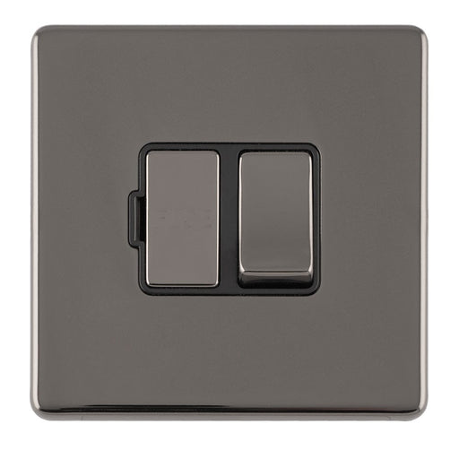 Eurolite Switches Black Nickel Concealed 3mm 13Amp Switched Fuse Spur With Flex Outlet - Black Nickel