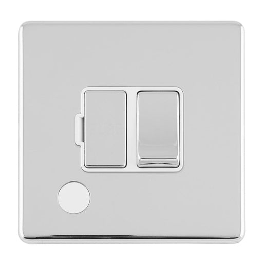 Eurolite Switches Polished Chrome Concealed 3mm 13Amp Switched Fuse Spur With Flex Outlet - Polished Chrome