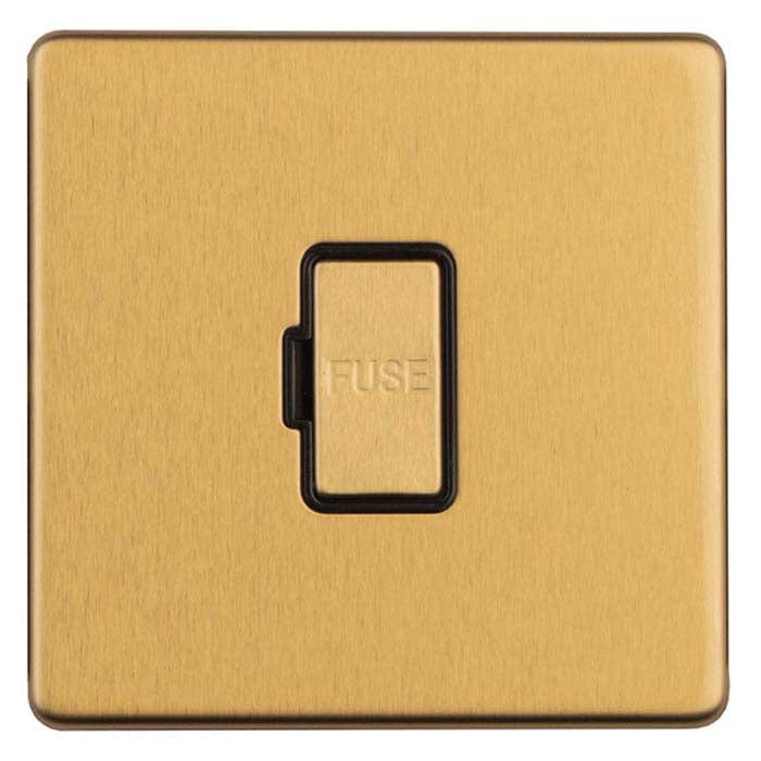 Eurolite Switches Satin Brass Concealed 3mm 13Amp Un-Switched Fuse Spur - Satin Brass