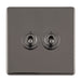 Eurolite Switches Black Nickel Concealed 3mm 2 Gang 10Amp 2Way Toggle Switch Black Nickel Plate - Black Nickel