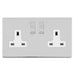 Eurolite Plug Sockets Polished Chrome Concealed 3mm 2 Gang 13Amp Dp Switched Socket - Polished Chrome