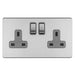 Eurolite Plug Sockets Stainless Steel Concealed 3mm 2 Gang 13Amp Dp Switched Socket - Stainless Steel