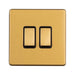 Eurolite Switches Satin Brass Concealed 3mm 2 Gang 2Way Switch - Satin Brass