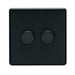 Eurolite Switches Matt Black Concealed 3mm 2 Gang Dimmer - Matt Black