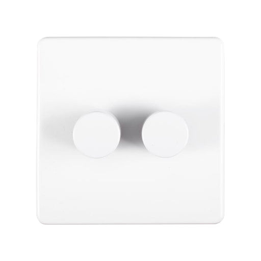 Eurolite Switches Matt White Concealed 3mm 2 Gang Dimmer - Matt White