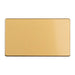 Eurolite Switches Satin Brass Concealed 3mm 2 Gang Double Blank Plate - Satin Brass