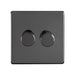 Eurolite Switches Black Nickel Concealed 3mm 2 Gang Led Push On Off 2Way Dimmer - Black Nickel