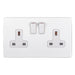 Eurolite Plug Sockets Matt White Concealed 3mm 2 Gang Socket - Matt White