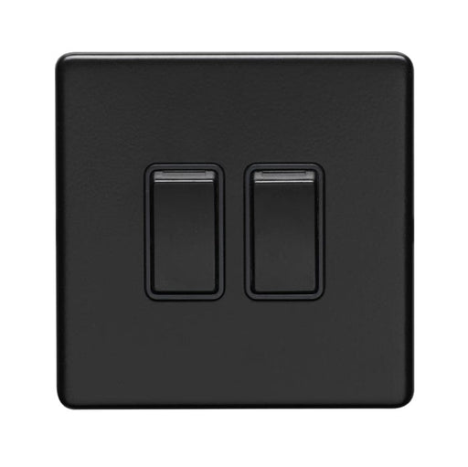 Eurolite Switches Matt Black Concealed 3mm 2 Gang Switch - Matt Black