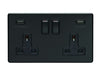 Eurolite Plug Sockets Matt Black Concealed 3mm 2 Gang Usb Socket - Matt Black