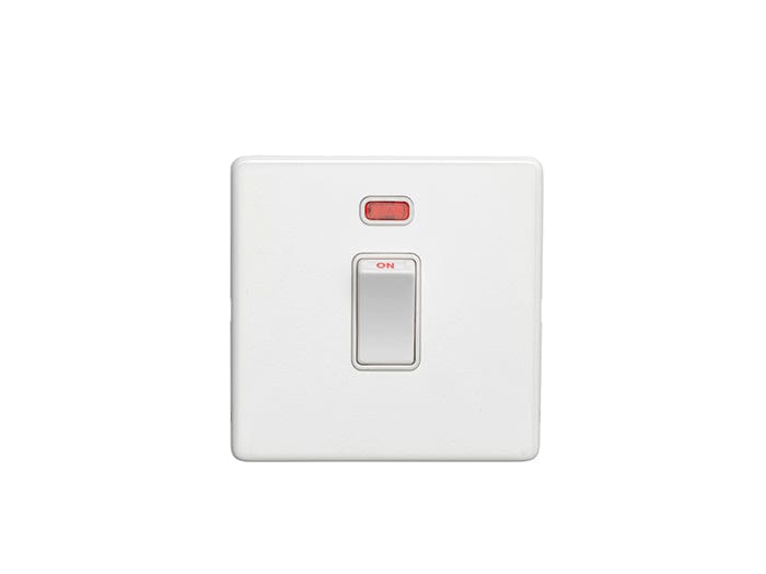 Eurolite Switches Matt White Concealed 3mm 20Amp Switch With Neon Indicator - Matt White