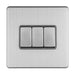 Eurolite Switches Stainless Steel Concealed 3mm 3 Gang 10Amp 2Way Switch - Stainless Steel