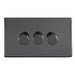 Eurolite Switches Black Nickel Concealed 3mm 3 Gang Led Push On Off 2Way Dimmer - Black Nickel